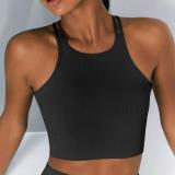 Seamless Knitted Beauty Back Sexy Yoga Tank Top Moisture wicking Sports Bra Running Fitness Clothing