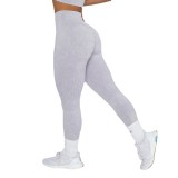 New Cross border European and American Seamless Sandwashing High Waist and Hip Lifting Yoga Pants for Women's Tight, Outdoor Quick Drying Sports and Fitness Pants