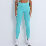 Spot seamless European and American fitness pants, women's high waisted waist tightening and hip lifting sports pants, tight fitting oversized peach buttocks yoga pants