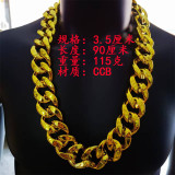 3.5cm Wide Gold Silver Color Hip Hop Necklace Fashion Jewelry CCB Plastic Cuban Link Chain Choker for Men