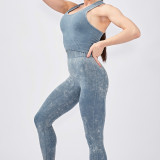 In stock! European and American cross-border nude tight yoga bra set seamless sports running fitness vest set for women