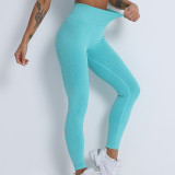 Spot seamless European and American fitness pants, women's high waisted waist tightening and hip lifting sports pants, tight fitting oversized peach buttocks yoga pants