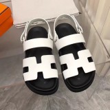 Summer New Sandals Women's Foreign Trade Large Size European and American Casual Outwear One line Thick Sole Velcro Buckle Roman Sandals