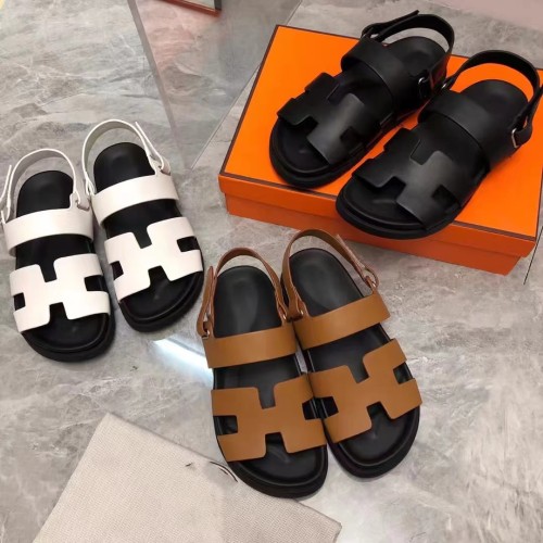 Summer New Sandals Women's Foreign Trade Large Size European and American Casual Outwear One line Thick Sole Velcro Buckle Roman Sandals