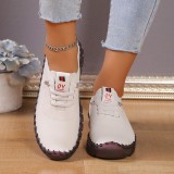 Spring and summer new casual single shoes for women with cow tendons and soft soles, handcrafted stitching, middle-aged and elderly mothers want women's shoes in stock wholesale