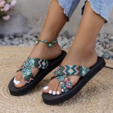 New style sandals and slippers for women in foreign trade, large size, thick soles, cross color matching, European and American casual wear, beach sandals and slippers