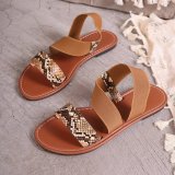 Summer New Foreign Trade Large Size Sandals Women's One line Woven Elastic Band Comfortable European and American Casual Outwear Roman Sandals