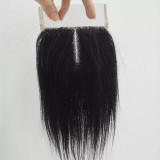 Cross border wig 4x4T lace human hair block in stock straight Tclosure human hair