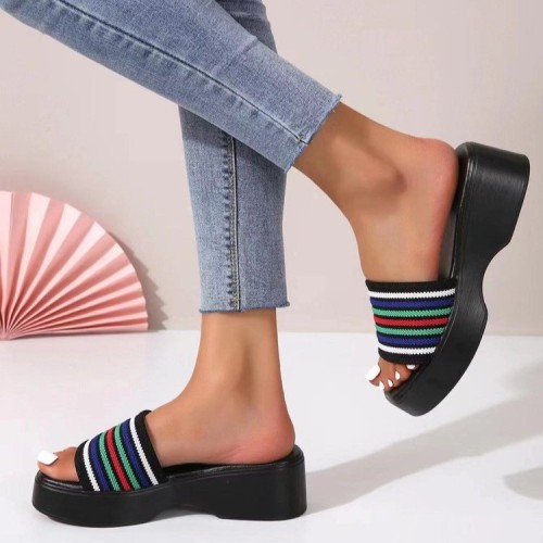 Summer New Foreign Trade Large Size Women's Thick Sole Casual Sandals Temu Comfortable and Fashionable Commuting Instagram Style