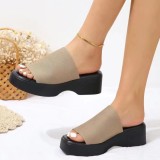 Summer New Foreign Trade Large Size Women's Thick Sole Casual Sandals Temu Comfortable and Fashionable Commuting Instagram Style