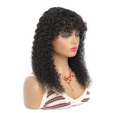 Full mechanism human hair headgear wig kink curly human hair Machine Made wigs