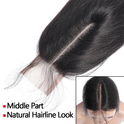 Amazon Front Lace Straight Human Hair Handwoven Hair Block 2x6 Closure Straig Human Hair