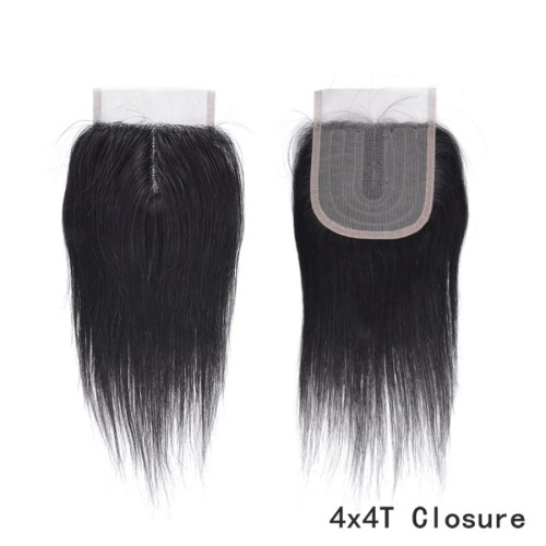 T-shaped mechanism lace hair block cross-border real person wig 4x4T lace closure human hair