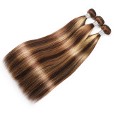 Amazon Piano Color Human Hair Curtain Hair Block 4/27 Human Hair Bundle with Closure
