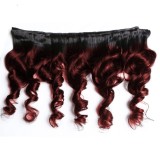 Wine Red Human Hair Curtain Hair Block Loose 1B99j Human Hair Bundle Closure