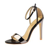 267-3 European and American Fashion Sexy Nightclub Slim Heels, Super High Heels, Hollow out Color Block, Open Toe, Hollow out Women's Sandals