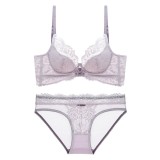 New French Lace Soft Steel Ring Bra Set with Large Chest for Small and Sexy Gathering Underwear Thin Anti sagging Summer