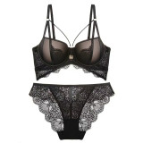 Sexy lace lingerie with small breasts gathered together and upper support bra, lingerie with adjustable breasts, bra set for women