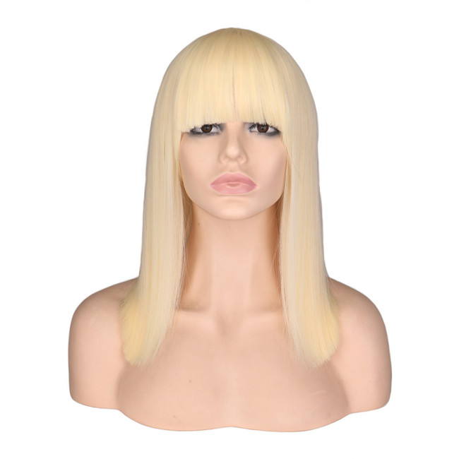 Cross border foreign trade European and American fashion bobo wigs Amazon Africa best-selling color shoulder length wig headbands