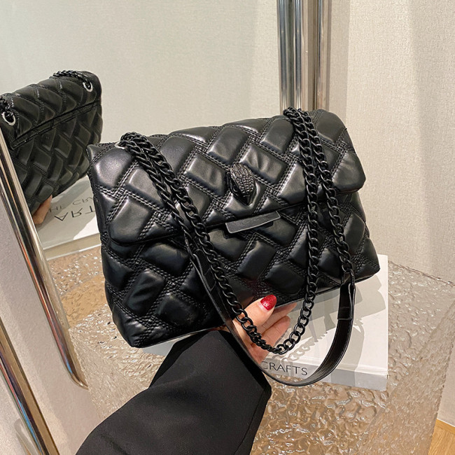 New Fashionable Small Fragrant Style Handbag Popular Simple PU Single Shoulder Crossbody Bag Daily Versatile Lingge Women's Bag Wholesale