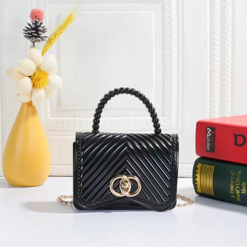 Ladies Fashion Foreign Trade Double Circle V-Pattern Diagonal Cross Chain Jelly Small Bag