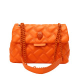 New Fashionable Small Fragrant Style Handbag Popular Simple PU Single Shoulder Crossbody Bag Daily Versatile Lingge Women's Bag Wholesale