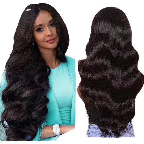 Amazon European and American wig women's long curly hair, African large wave high-temperature silk wig headband long wig