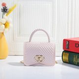 Ladies Fashion Foreign Trade Double Circle V-Pattern Diagonal Cross Chain Jelly Small Bag