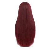 Amazon Cross border New European and American Fashion Front Lace Straight Hair Wig Mid Split Long Straight Hair Front Lace Wig