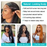 12A Wig Women's Mid length Straight Hair High Temperature Silk Front Lace Straight Hair Cover Hair Hidden Simulation Full Head Wig Cover