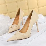 European and American style fashion sexy nightclub slimming thin thin heels, high heels, shallow mouth pointed bow women's shoes, single shoes
