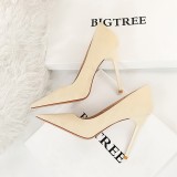 Retro European and American style high heels, shallow mouthed pointed thin heels, super high heels, sexy nightclub women's shoes, high heels, and single shoes