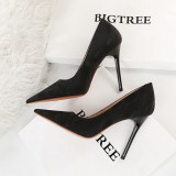 Retro European and American style high heels, shallow mouthed pointed thin heels, super high heels, sexy nightclub women's shoes, high heels, and single shoes