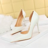 Retro European and American Sexy Nightclub Slimming High Heels Women's Shoes Super High Heels Shallow Mouth Pointed Side Hollow Single Shoes