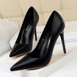 Korean Fashion Simple Versatile Women's Shoes Thin Heel High Heel Shallow Mouth Pointed Professional OL Slim Women's Single Shoes