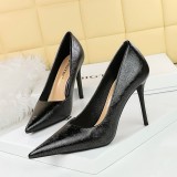 European and American style retro fashion women's shoes, banquet high heels, spring and autumn slim heels, high heels, shallow mouth pointed toe single shoes
