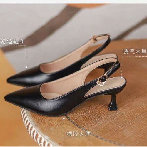Large pointed high heeled sandals for women, new fashion slim heels, fairy style back, versatile one line buckle high heels