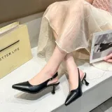 Large pointed high heeled sandals for women, new fashion slim heels, fairy style back, versatile one line buckle high heels