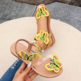 Temu's new colorful butterfly flat bottomed slippers are popular among women in Europe and America. The same size is suitable for everyday women's sandals to wear on the outside