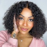 Deep Wave T Lace Bob 100% Human Hair Curly Lace wig