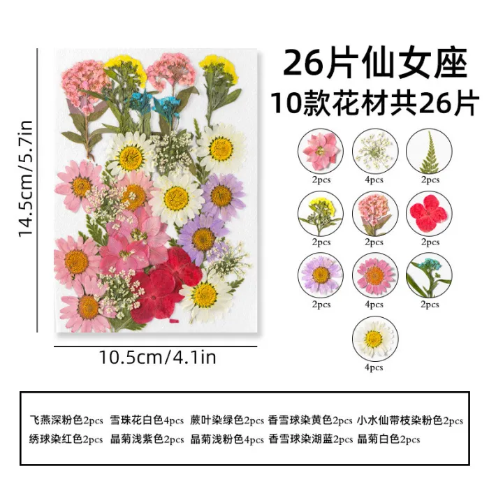 Ins transparent bottle sticker DIY dry flower Spring bookmark student kids baby creative plant embossing children's handmade specimen making film