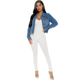 Cross border HSF2712 eBay Amazon specializes in European and American fashion splicing denim short jacket new models