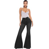 Cross border HSF2626 Amazon specializes in European and American fashion high waisted versatile slim fit elastic denim wide leg flared pants