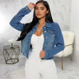 Cross border HSF2712 eBay Amazon specializes in European and American fashion splicing denim short jacket new models