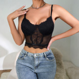 Cross border foreign trade new black European and American fashion sexy spicy girl underwear lace pure desire small camisole vest