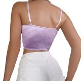 New Sexy Pure Desire Style Tank Top, European and American Spicy Girl Outwear, Inner Layup, Chest Tie, Slim Fit, Front Button Spicy Girl Strap