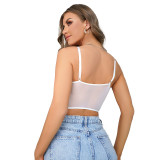 Fashionable new summer Instagram style French lingerie women's thin lace hollowed out slimming and beautiful back camisole vest
