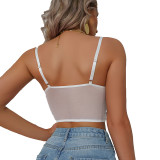 European and American style, sexy, slim fit, Western style, pure desire, fashionable, spicy girl, lace short style, fun, external wearing, camisole, small tank top for women