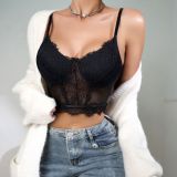 Cross border foreign trade new black European and American fashion sexy spicy girl underwear lace pure desire small camisole vest