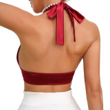 Hot selling European and American women's clothing, beware of machine sexiness, deep V-neck strap lingerie, worn on the outside and worn on the inside with a pure desire for a backless vest